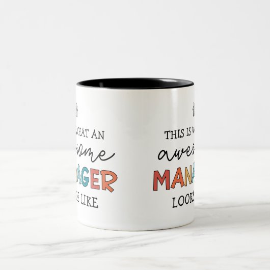 おもしろいレトロ素晴らし管理者 ツートーンマグカップ (中央)