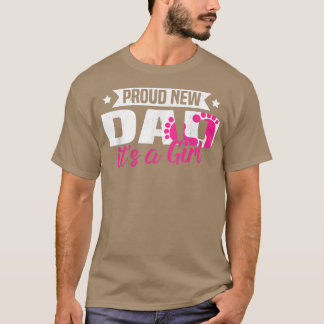 おもしろいレトロ誇りを持ったニューパパ女の子ジェンダー・レヴェア Tシャツ