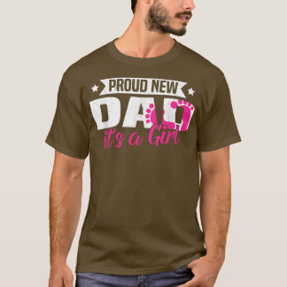 おもしろいレトロ誇りを持ったニューパパ女の子ジェンダー・レヴェア Tシャツ