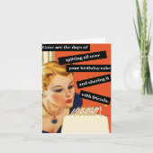 おもしろいレトロ誕生日カー吹ドのアウトキャンドル カード (正面)