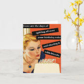 おもしろいレトロ誕生日カー吹ドのアウトキャンドル カード (黄色い花)