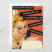 おもしろいレトロ誕生日カー吹ドのアウトキャンドル シーズンカード (正面/裏面)