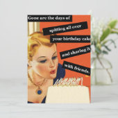 おもしろいレトロ誕生日カー吹ドのアウトキャンドル シーズンカード (スタンド正面)