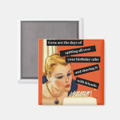 おもしろいレトロ誕生日カー吹ドのアウトキャンドル マグネット (正面/裏面)