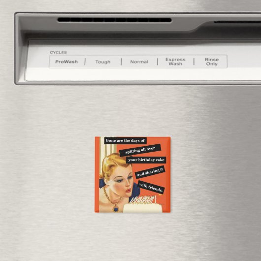 おもしろいレトロ誕生日カー吹ドのアウトキャンドル マグネット (インサイチュ (食洗機))