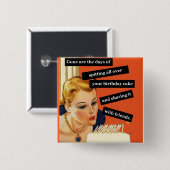 おもしろいレトロ誕生日カー吹ドのアウトキャンドル 缶バッジ (正面&裏面)