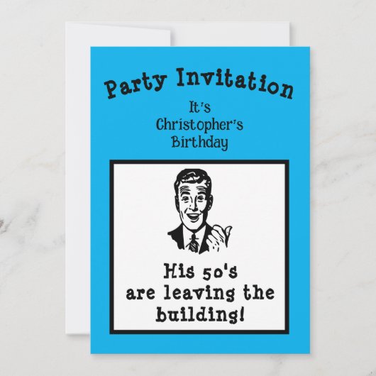 おもしろいレトロ誕生日任意の年齢 招待状 (正面)