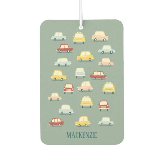 おもしろいレトロ車パーソナライズされた カーエアーフレッシュナー (正面)