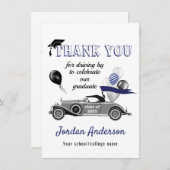 おもしろいレトロ車卒業パレードYによる感謝してい運転車 サンキューカード (正面/裏面)