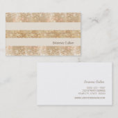 おもしろいレトロ金ゴールドフェイクシークインストライプのモダン 名刺 (正面/裏面)