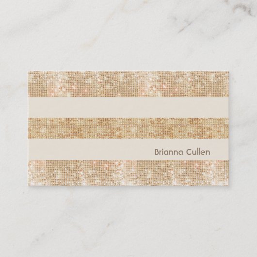 おもしろいレトロ金ゴールドフェイクシークインストライプのモダン 名刺 (正面)