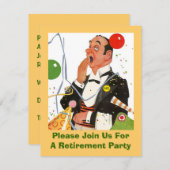 おもしろいレトロ除·売却パーティの招待状 招待状 (正面/裏面)