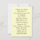 おもしろいレトロ除·売却パーティの招待状 招待状 (裏面)