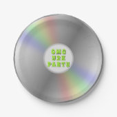 おもしろいレトロ音楽CDディスクY2Kパーティー紙プレート ペーパープレート (正面)