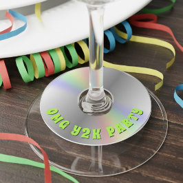 おもしろいレトロ音楽CDディスクY2Kパーティー ワイングラスタグ