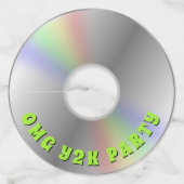 おもしろいレトロ音楽CDディスクY2Kパーティー ワイングラスタグ (正面)