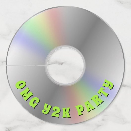 おもしろいレトロ音楽CDディスクY2Kパーティー ワイングラスタグ (正面)