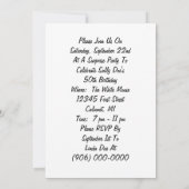 おもしろいレトロ驚きパーティーの発表招待状 招待状 (裏面)