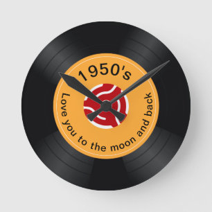 おもしろいレトロ1950年代ロマンチックことわざ ラウンド壁時計