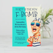 おもしろいレトロ40歳の誕生日F爆弾 招待状 (スタンド正面)