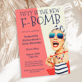 おもしろいレトロ50誕生日F爆弾招待状 招待状