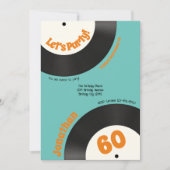 おもしろいレトロ60誕生日70s音楽ビニールレコード 招待状 (正面)