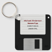 おもしろいレトロ80sコンピュータFDキーチェーン キーホルダー (正面)