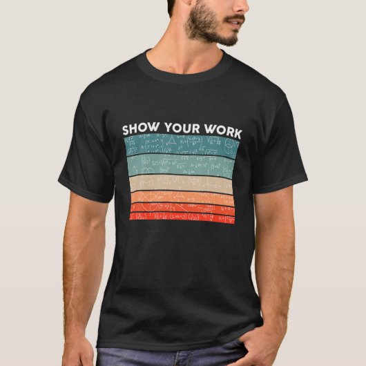 おもしろいレトロ:仕事の数学先生教室 Tシャツ (正面)