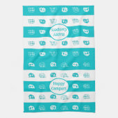 おもしろいレトロRVハッピーキャンパーズインアクア&ホワイト キッチンタオル (縦)