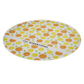 おもしろいレモン、オレンジ、グレープフルーツパーソナライズされた カッティングボード (角)