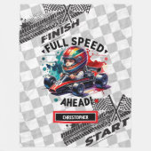 おもしろいレーシングブランケット式1男の子誕生日 フリースブランケット (正面)