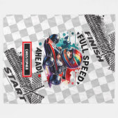 おもしろいレーシングブランケット式1男の子誕生日 フリースブランケット (正面(横))