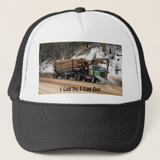 おもしろいログイン – ログアウトTrucker Artデザイン キャップ