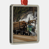 おもしろいログイン – ログアウトTrucker Artデザイン メタルオーナメント (右)