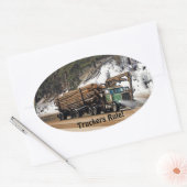 おもしろいログイン – ログアウトTrucker Artデザイン 楕円形シール (封筒)