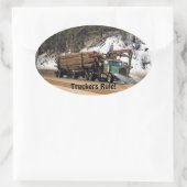 おもしろいログイン – ログアウトTrucker Artデザイン 楕円形シール (バッグ)