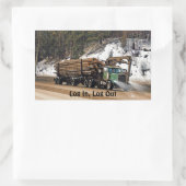 おもしろいログイン – ログアウトTrucker Artデザイン 長方形シール (バッグ)