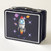おもしろいロケット宇宙船 メタルランチボックス (裏面)