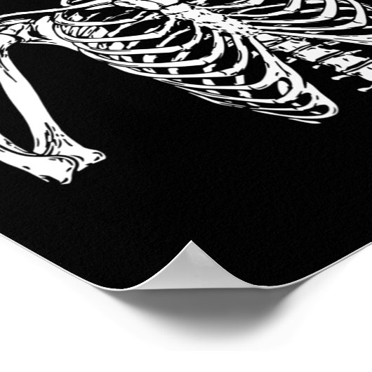 おもしろいロッカースケルトンのハンドロックの衣装ハロウィーン ポスター (角)