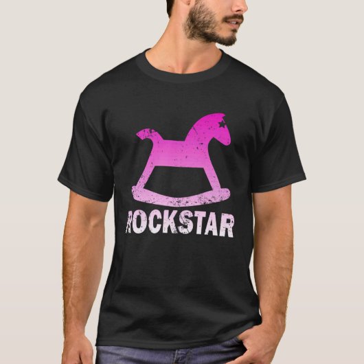 おもしろいロックスターロッキングホース Tシャツ (正面)