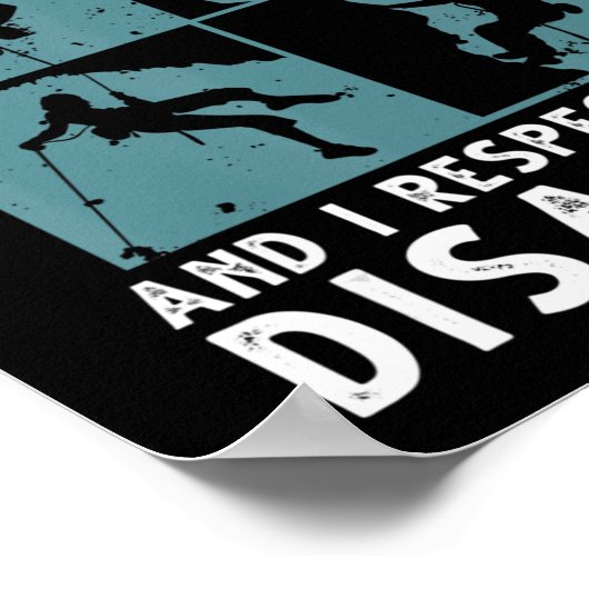 おもしろいロック登山アー男性へト女性の境界Cli ポスター (角)