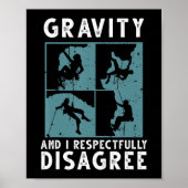 おもしろいロック登山アー男性へト女性の境界Cli ポスター (正面)