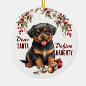 おもしろいロットワイラーカップ定義のクいけなリスマス セラミックオーナメント (正面)