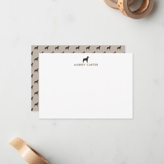 おもしろいロットワイラー愛犬家 パーソナライズされた ノートカード (正面/裏面インサイチュ)