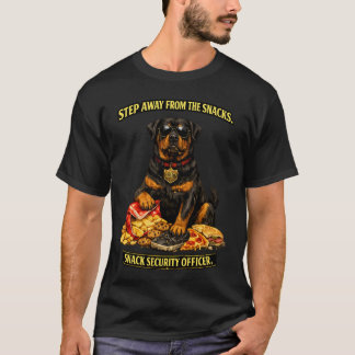 おもしろいロットワイラーTシャツ ロットワイラー スナック セキュリティ オフィサー Tシャツ