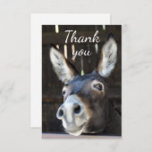 おもしろいロバ,バロ,農場動物ユーモアありがとう サンキューカード (正面/裏面)