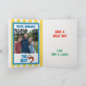 おもしろいロブスターアマルフィストライプイエロー誕生日 カード (内部)