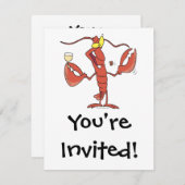 おもしろいロブスター漫画 招待状 (正面/裏面)