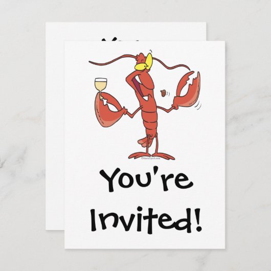 おもしろいロブスター漫画 招待状 (正面/裏面)