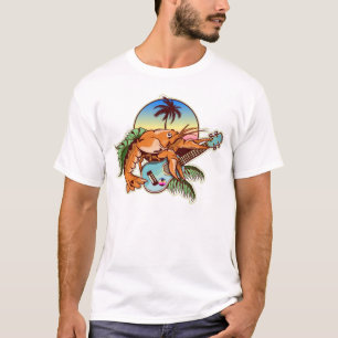 おもしろいロブスター遊のウクレレ Tシャツ
